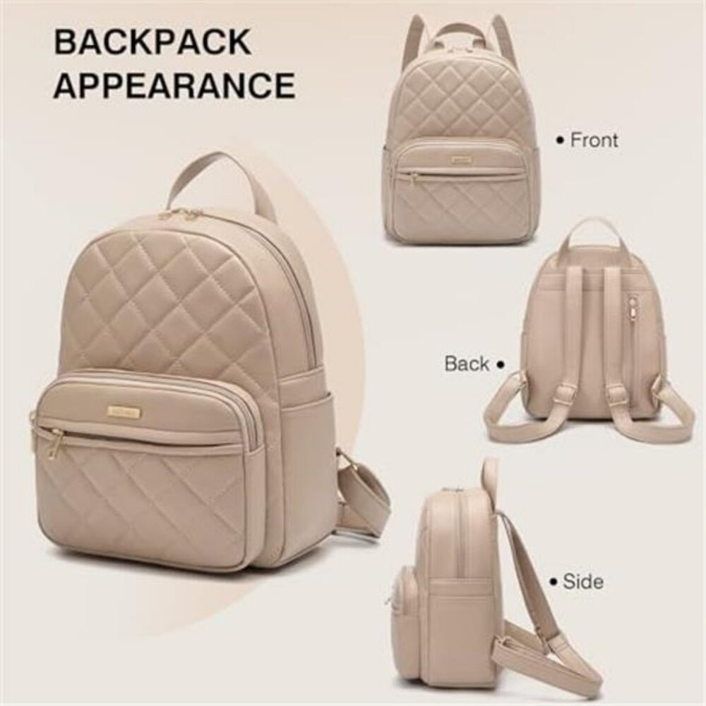 Mini Backpack for Women Vegan Leather Small Fashion Purse for Travel - Picture 5 of 6